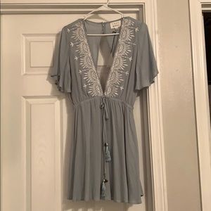 Lost & Wander deep V mini dress